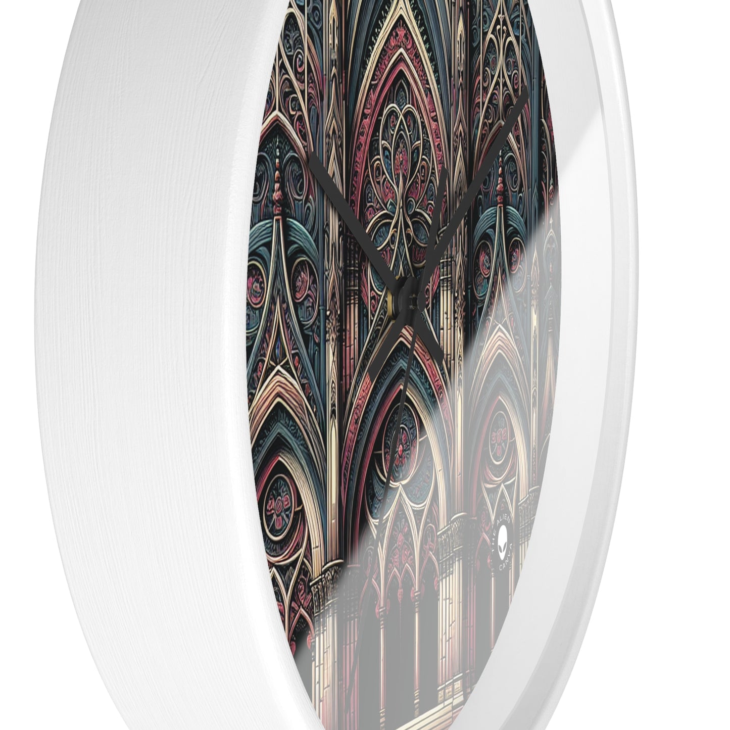 "Solace in Shadows: A Gothic Masterpiece of Eternal Darkness and Melancholic Beauty" - The Alien Wall Clock Gothic Art