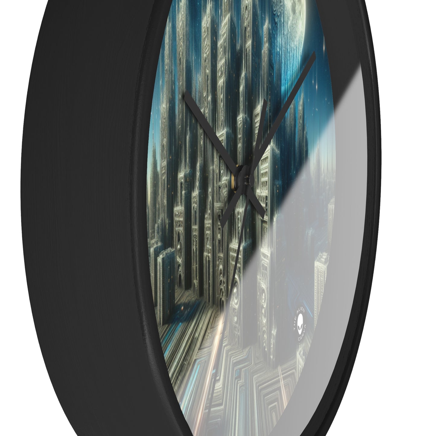 "Nighttime Cityscape Melt" - The Alien Wall Clock