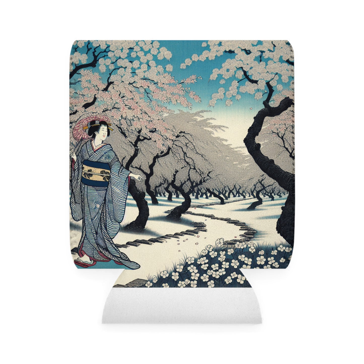 "Blossoming Sky" - The Alien Can Cooler Sleeve Ukiyo-e (impresión en madera japonesa)