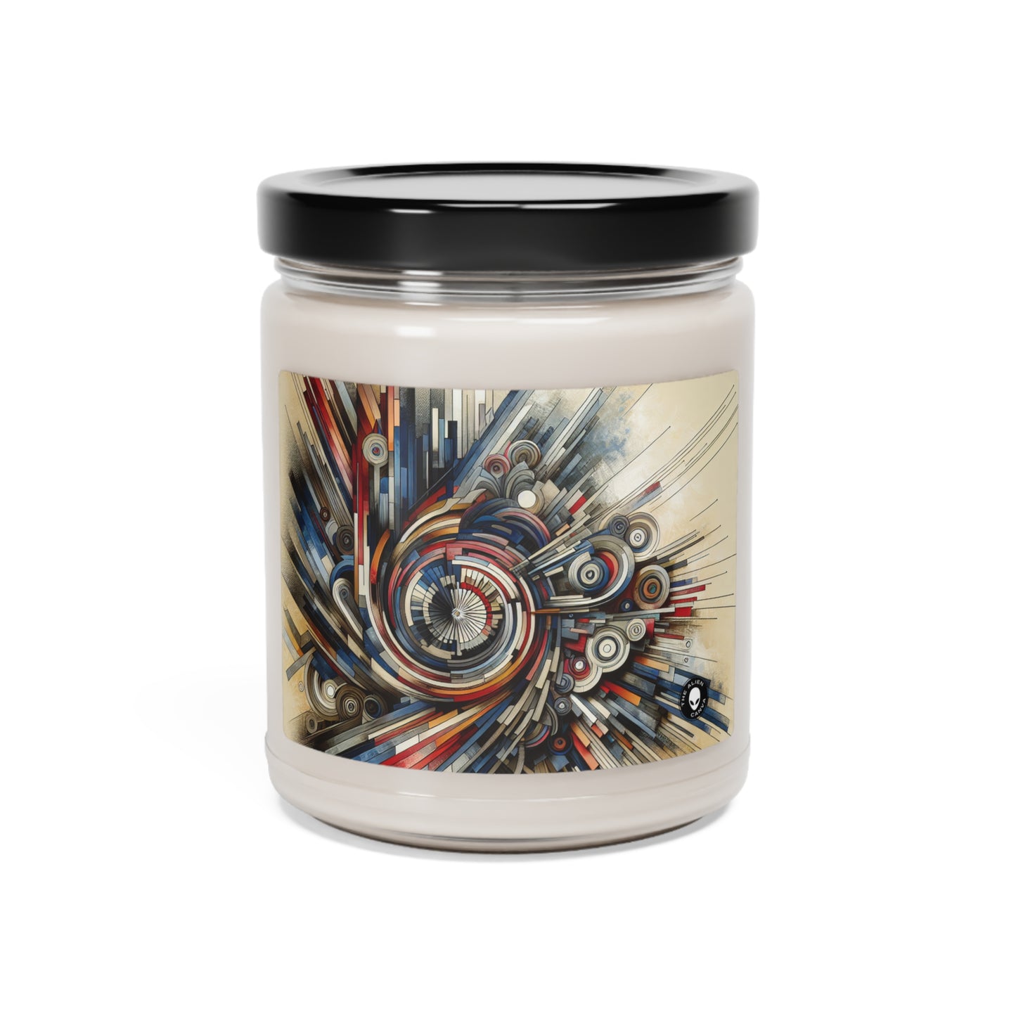 "Royaumes fragmentés : une exploration surréaliste en couleurs et en formes" - La bougie de soja parfumée Alien 9oz Art d'avant-garde