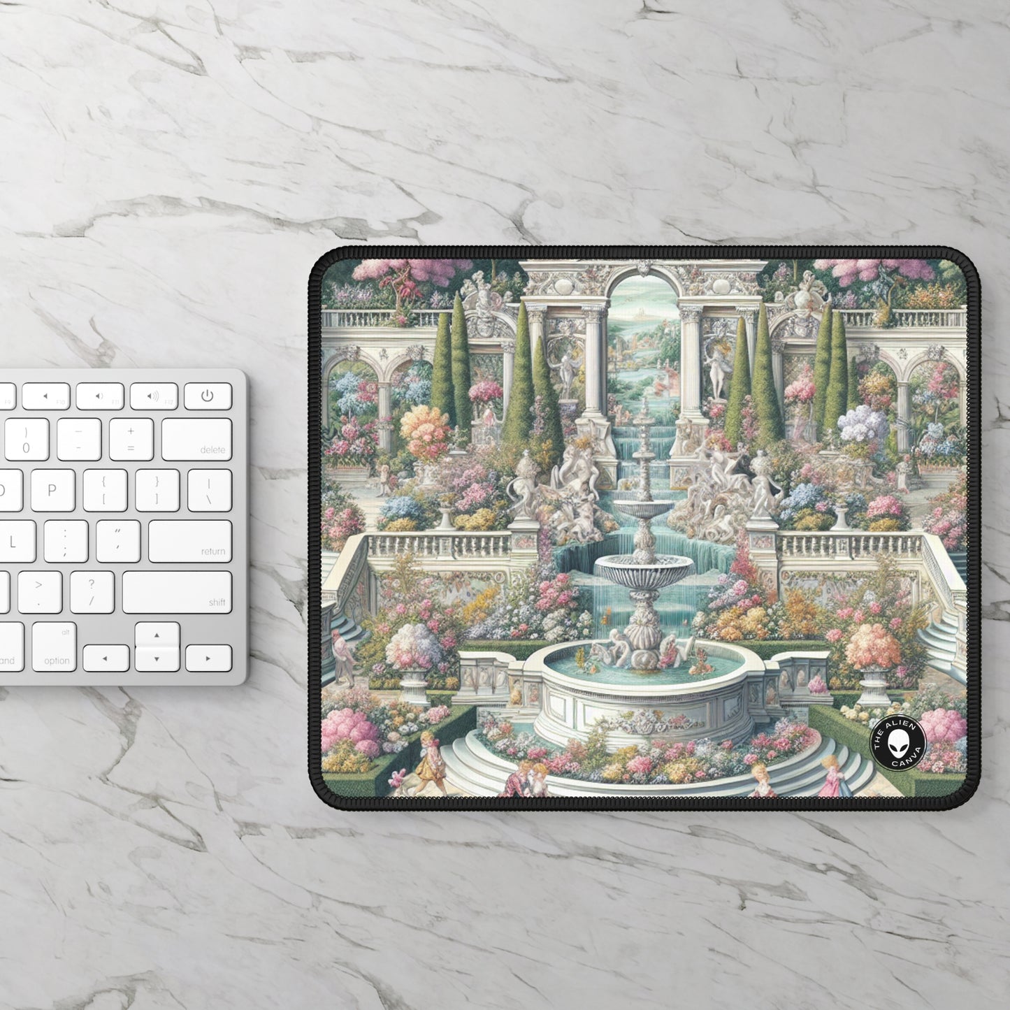 "Garden Elegance: A Rococo Affair" - The Alien Gaming Mouse Pad Rococó