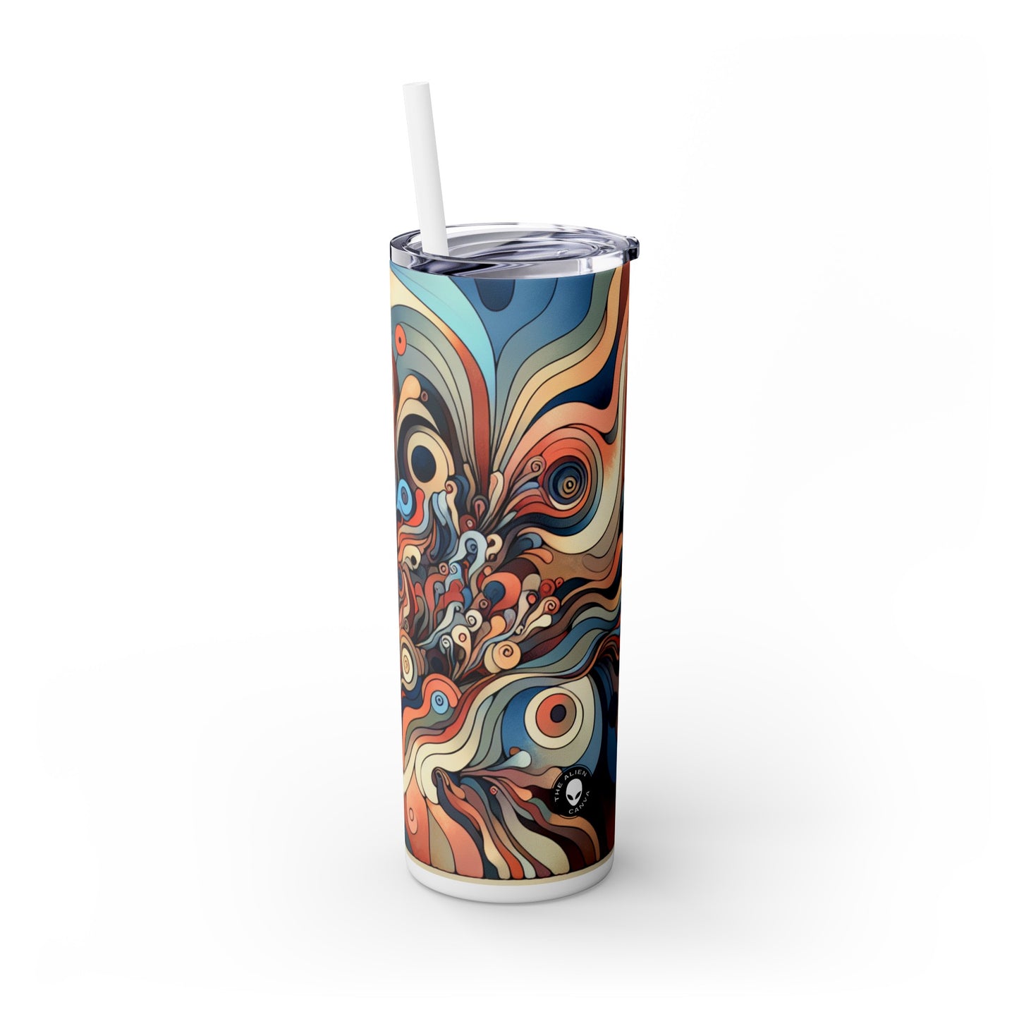 "Unleashing the Unconscious: A Surrealistic Exploration" - The Alien Maars® Skinny Tumbler with Straw 20oz Surrealist Automatism