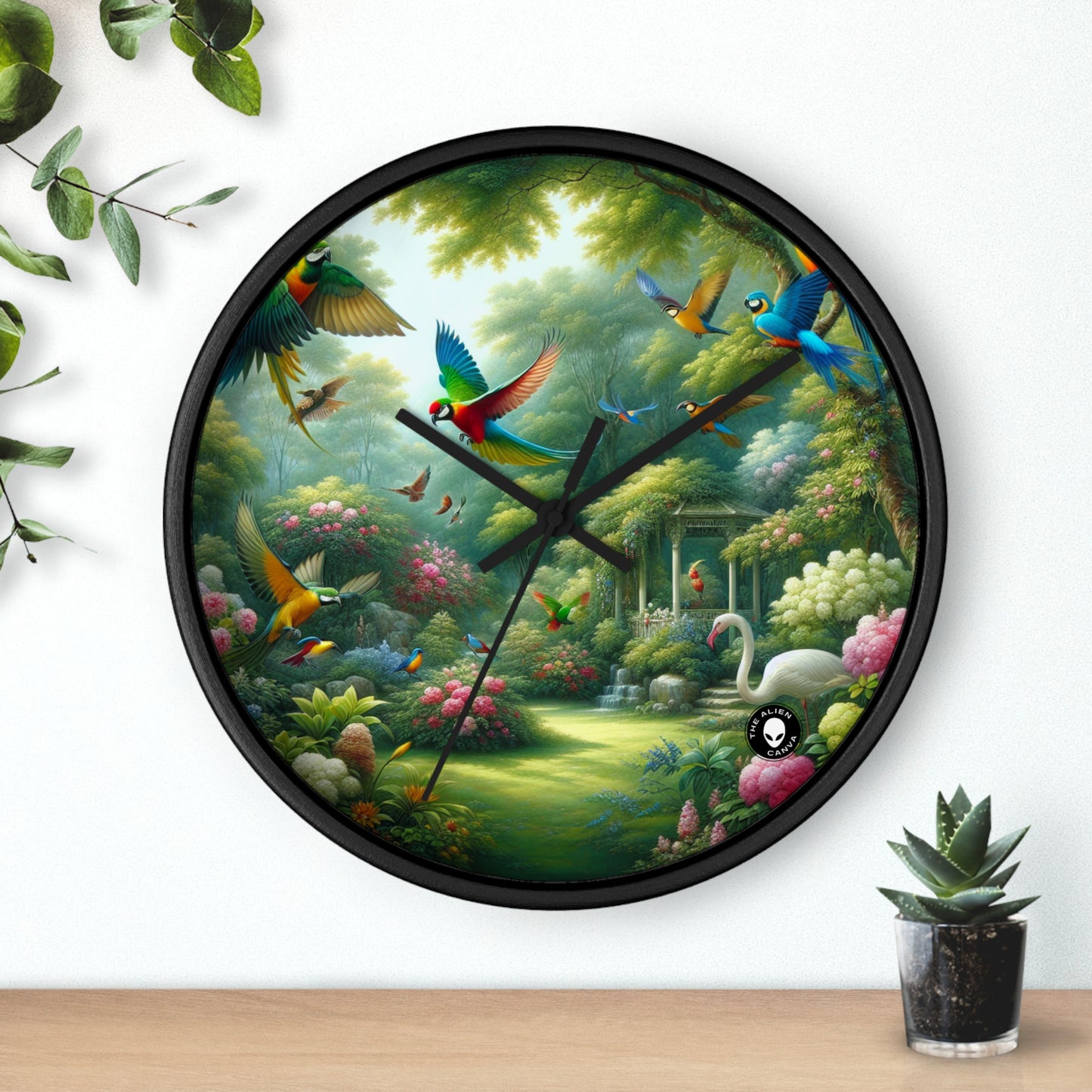 "Exotic Bird Haven" - L'horloge murale extraterrestre