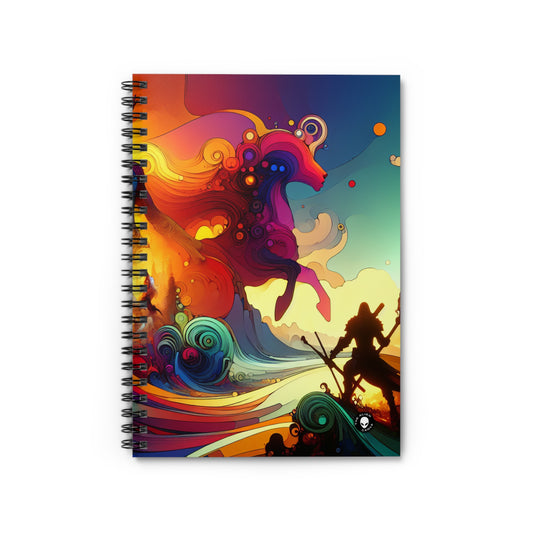 "Crossovers Clash: The Ultimate Battle of Dimensions" - The Alien Spiral Notebook (Ruled Line) Video Game Art