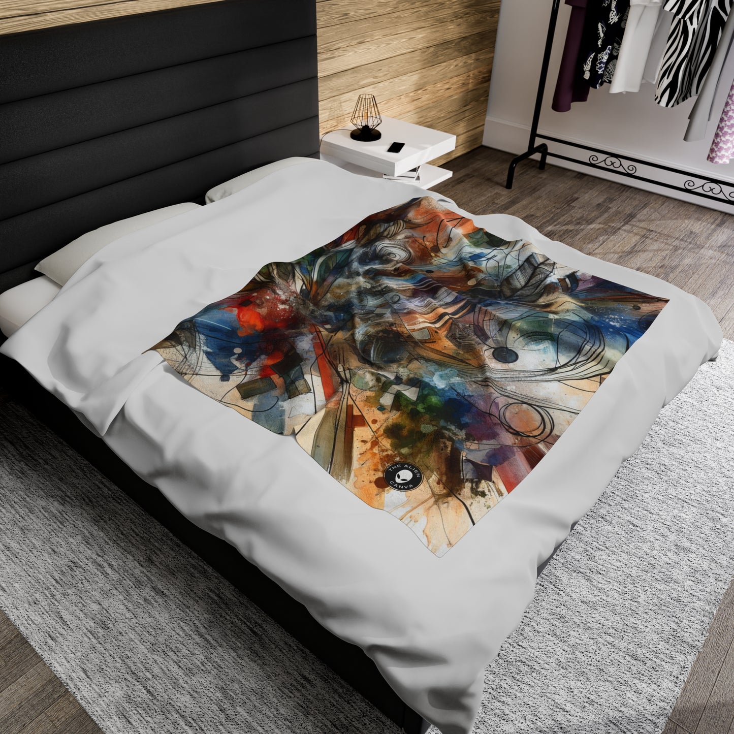 "Abstracted Emotional Journey" - The Alien Velveteen Plush Blanket Abstract Expressionism