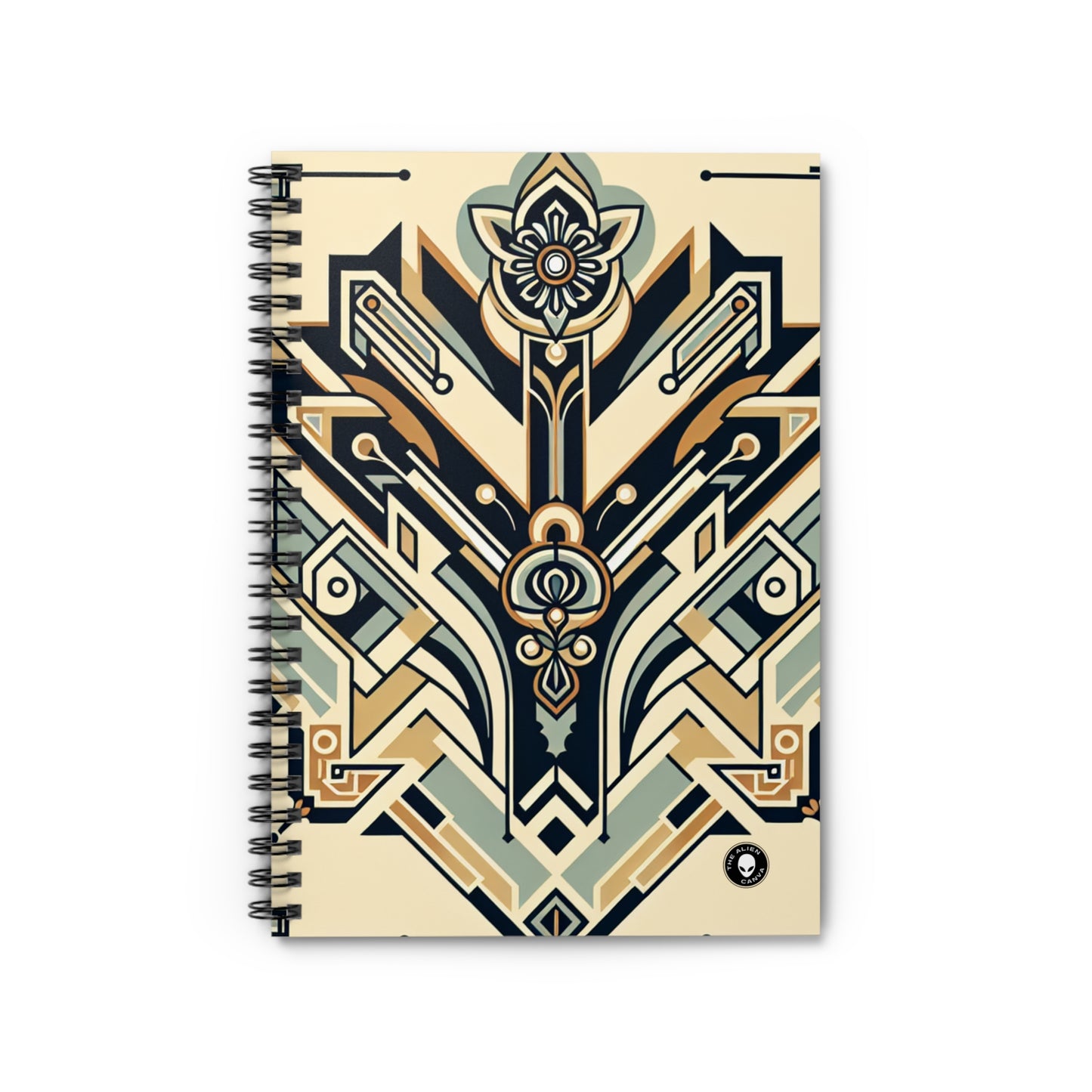 "Noches glamorosas: un paisaje urbano Art Deco" - Cuaderno de espiral The Alien (línea reglada) Art Deco