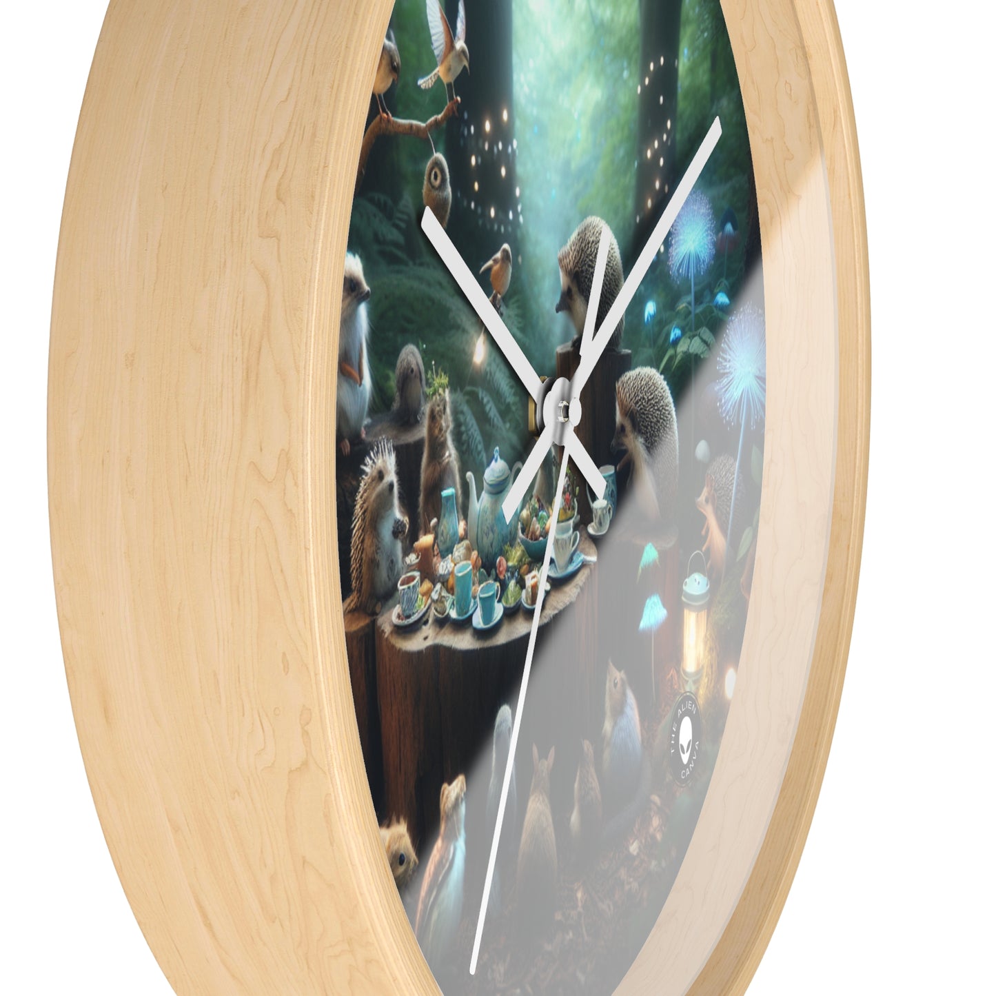 "Enchanted Tea Time: A Magical Forest Gathering" - The Alien Wall Clock