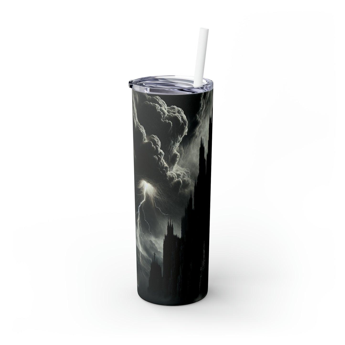 "Sauron's Shadow Tower" - The Alien Maars® Skinny Tumbler with Straw 20oz