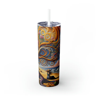 "Oasis Illusion : une expérience hyperréaliste immersive" - ​​The Alien Maars® Skinny Tumbler with Straw 20oz Hyperrealism