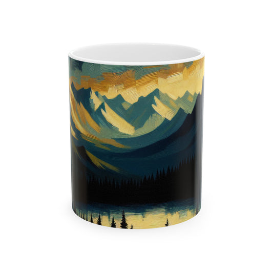 "Sentinelle silencieuse des bois ombragés" - La tasse en céramique Alien 11oz Tenebrism