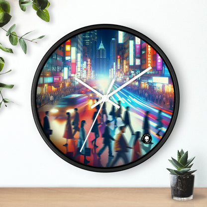 "Neon Night Street" - L'horloge murale extraterrestre