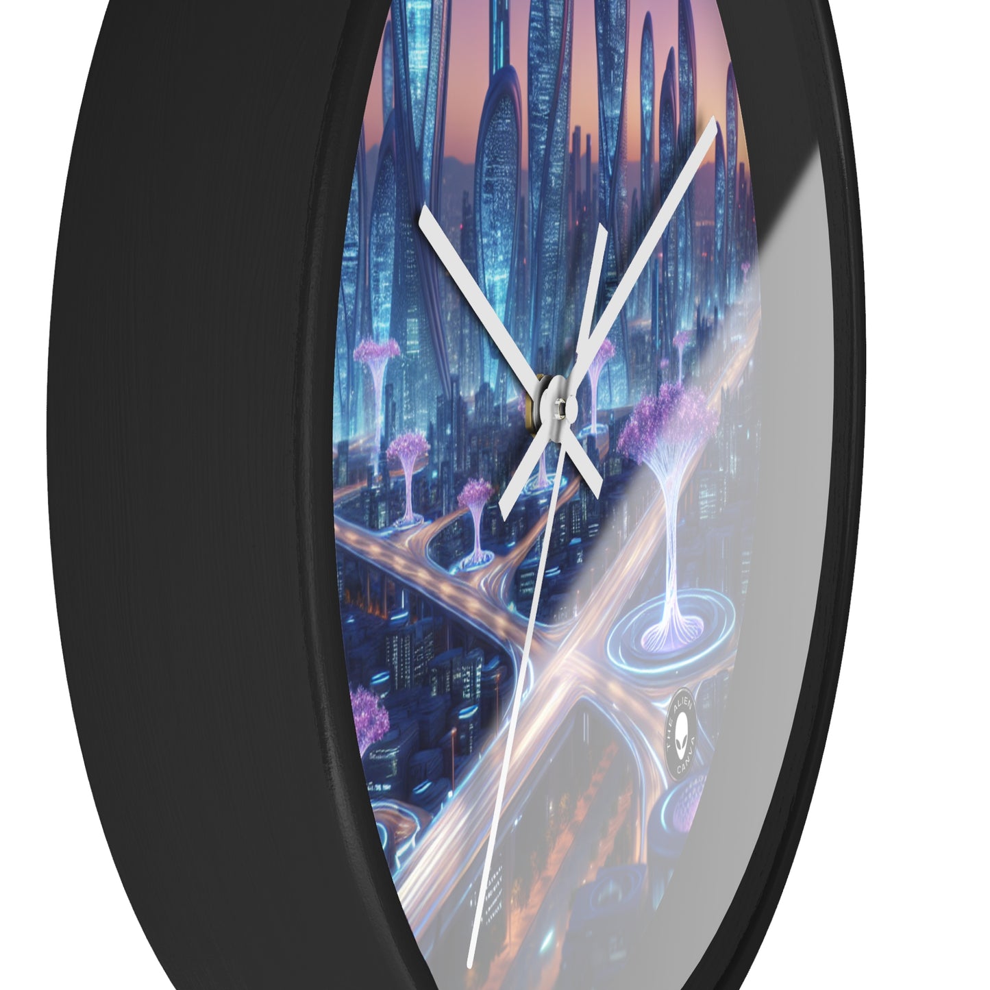 "City of Tomorrow: Nature and Technology Intertwined" - The Alien Wall Clock