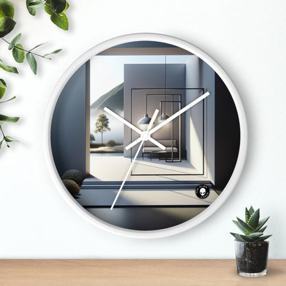 "Equilibrio monocromático: una exploración minimalista del equilibrio" - El minimalismo del reloj de pared alienígena