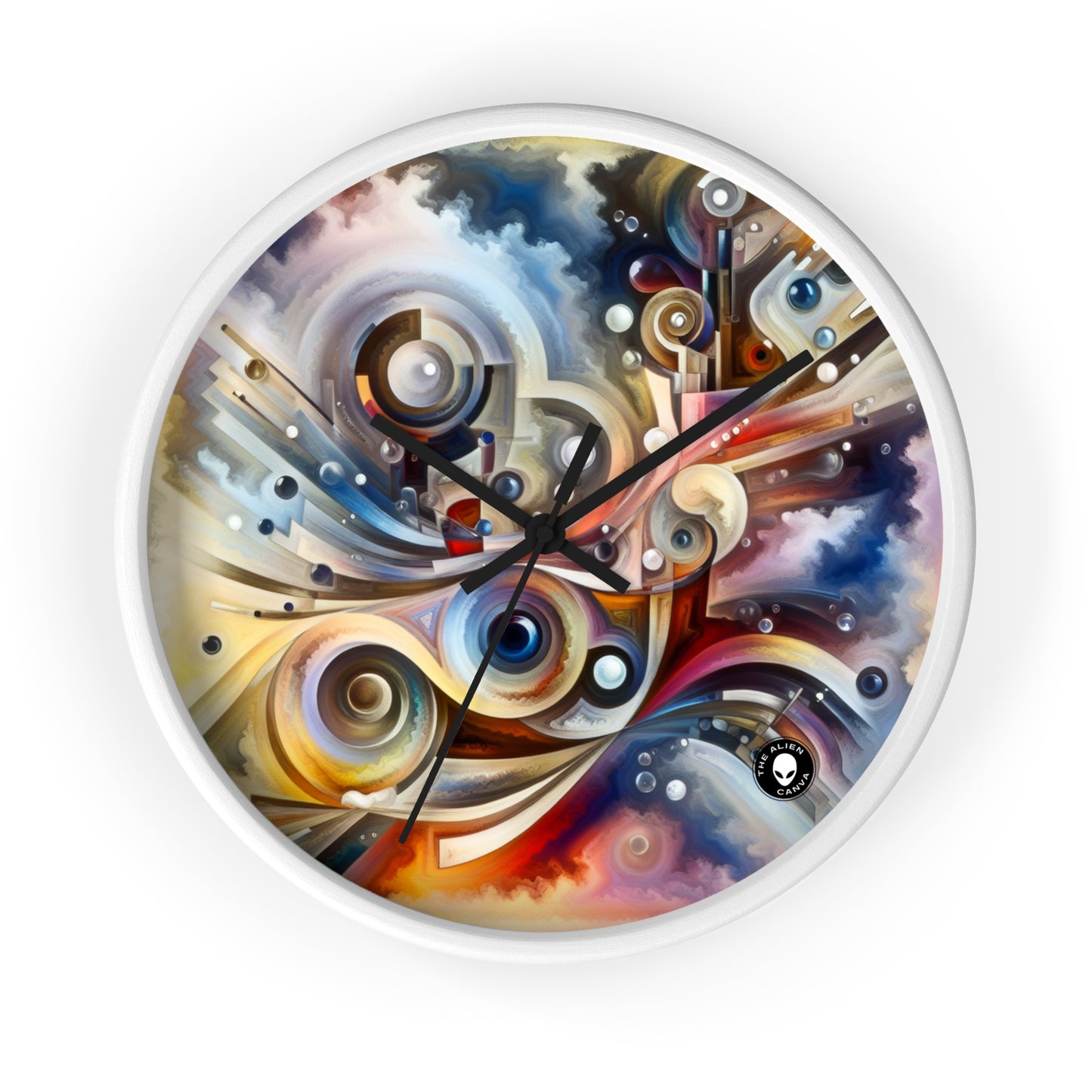 "Nature's Mechanical Symphony" - The Alien Wall Clock Abstract Surrealism