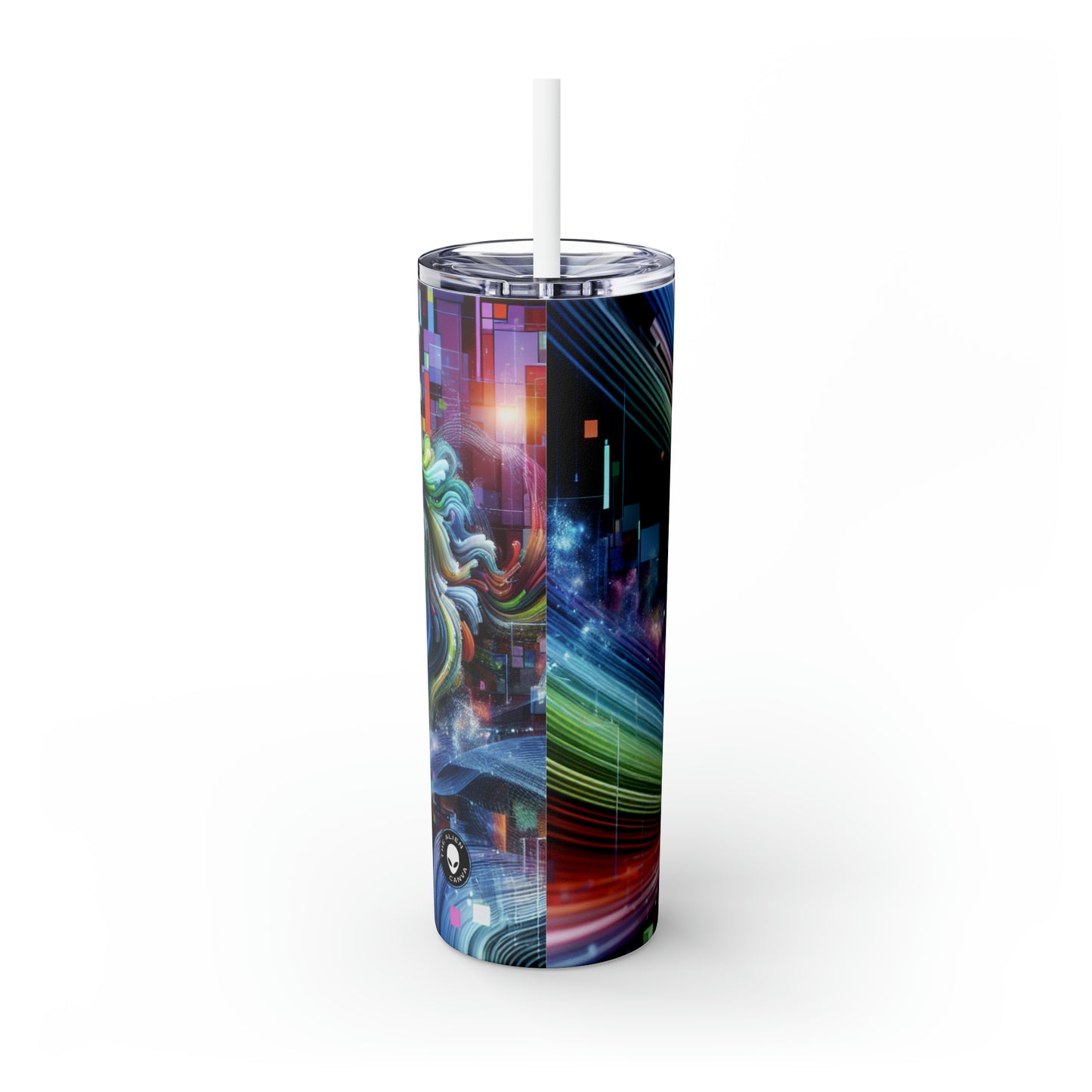 "Fluid Harmony: A Mesmerizing Video Symphony" - The Alien Maars® Skinny Tumbler with Straw 20oz Video Art