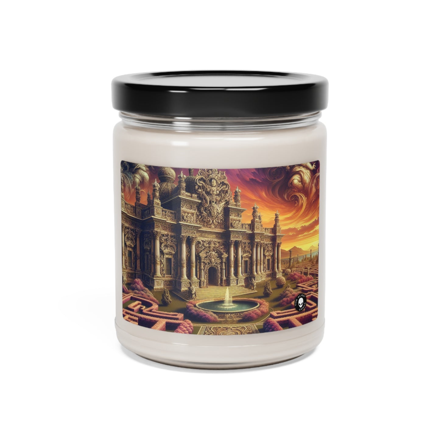 "Capacidad y misterio: La mascarada encantada en el esplendor barroco" - Vela de soja con aroma a alienígena, 9 oz, barroca