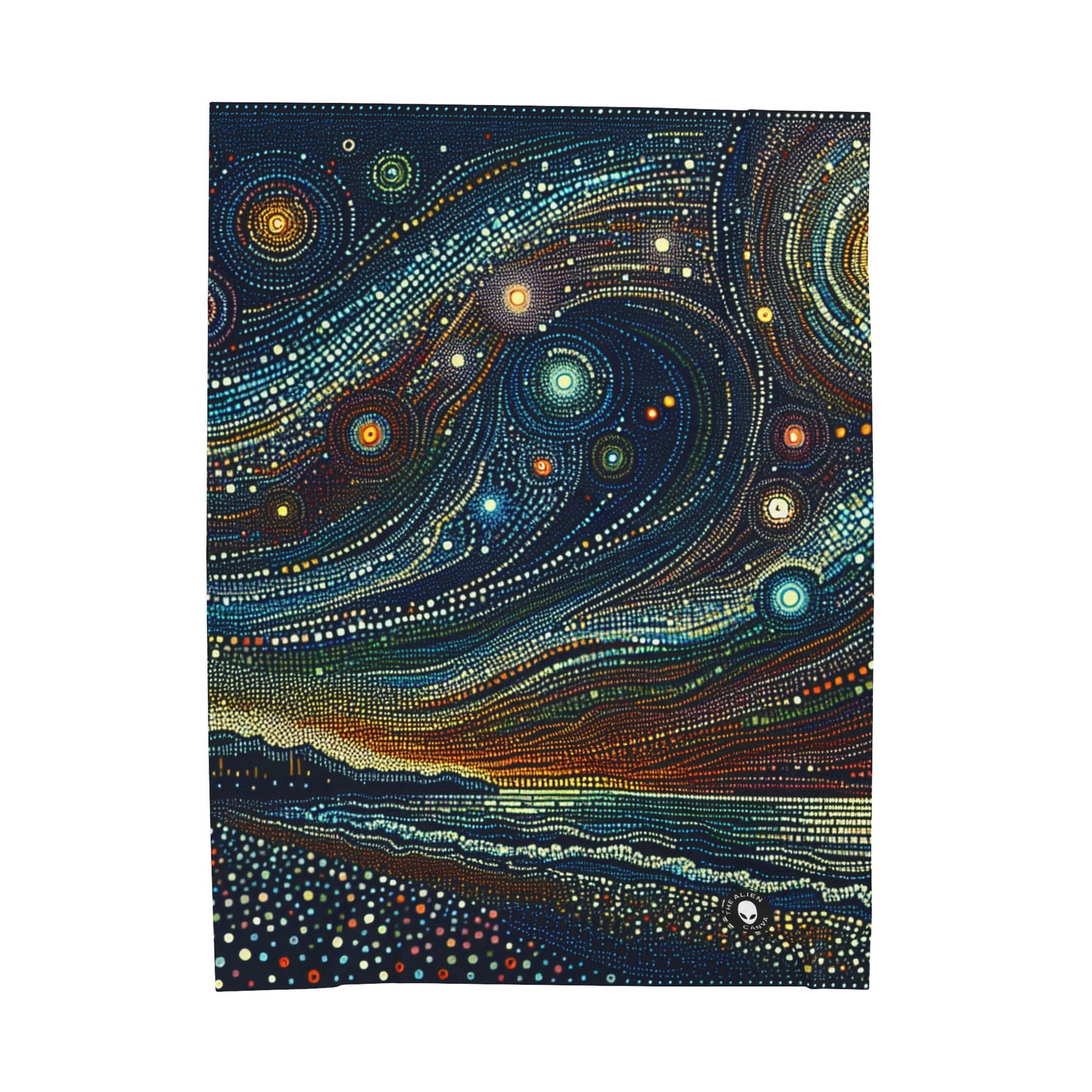 "Starry Dots: A Celestial Mosaic" - The Alien Velveteen Plush Blanket Pointillism