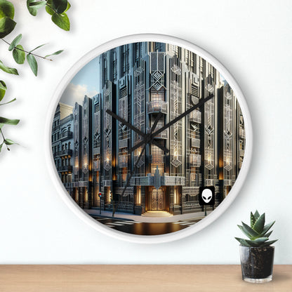 "Illuminating Elegance: An Art Deco City Street" - The Alien Wall Clock Art Deco Style