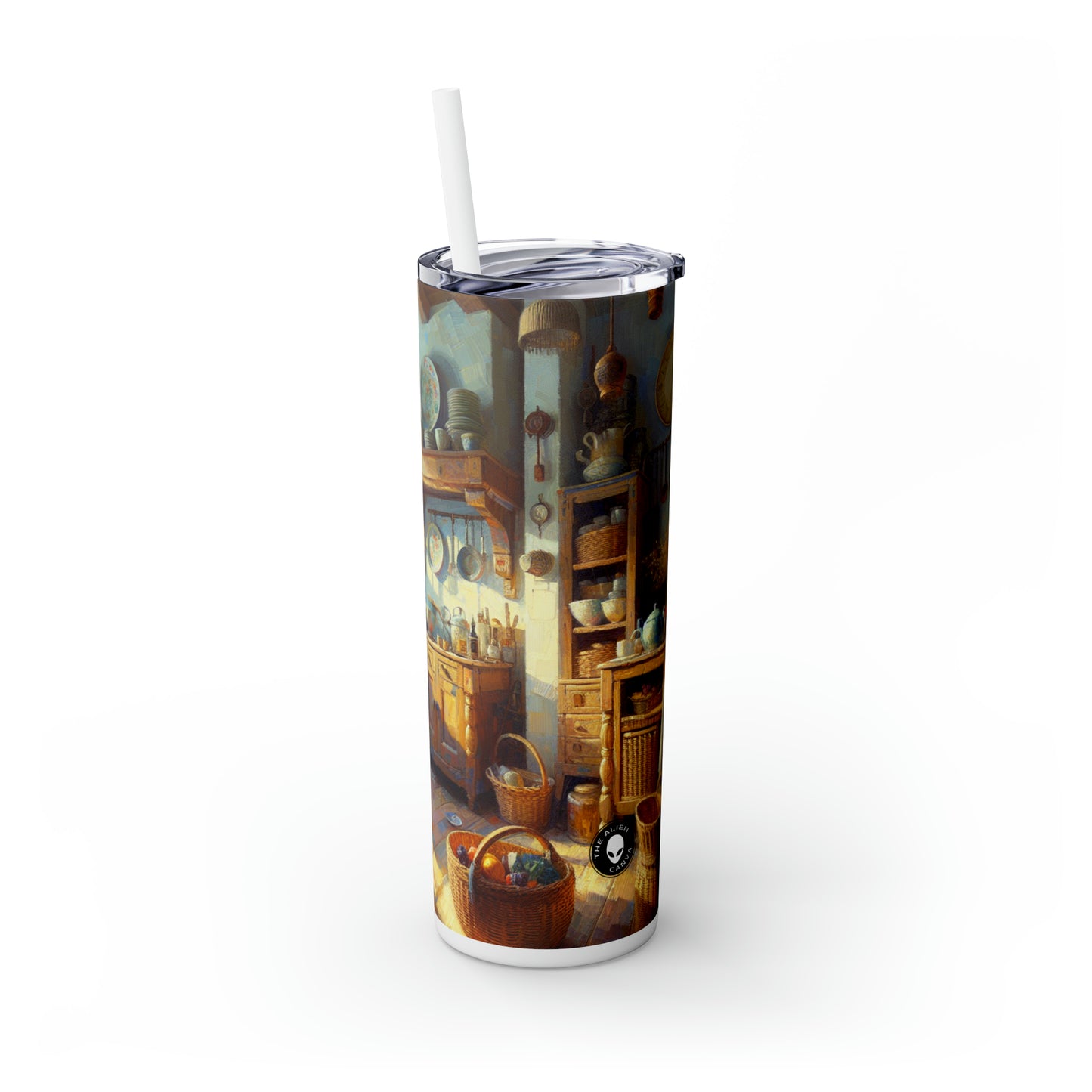 "Sunny Serenity: Hyper-Realistic Sunflower Bouquet" - The Alien Maars® Skinny Tumbler with Straw 20oz Realism