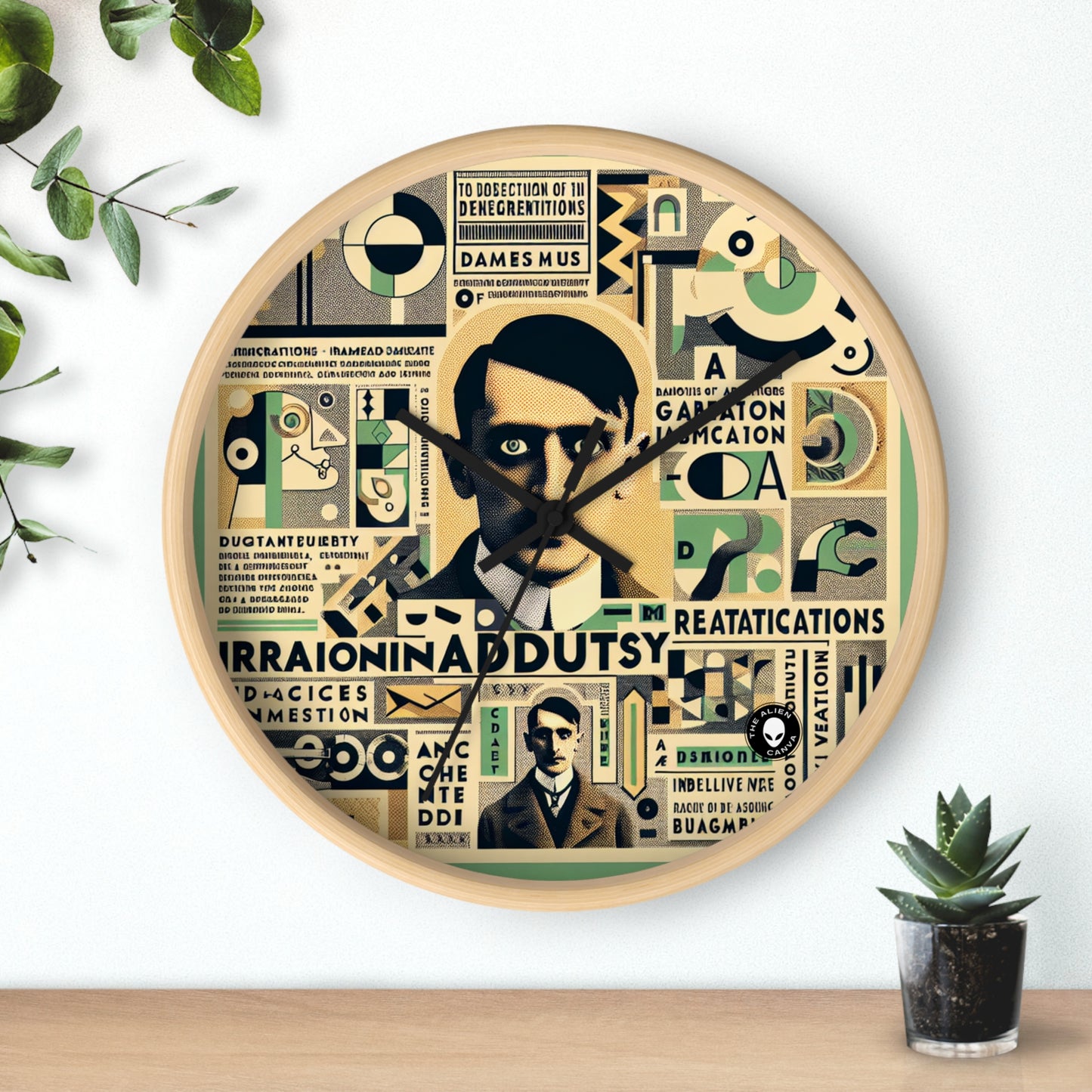 "Cacophonie de la folie banale : un collage dadaïste" - L'horloge murale extraterrestre Dadaïsme
