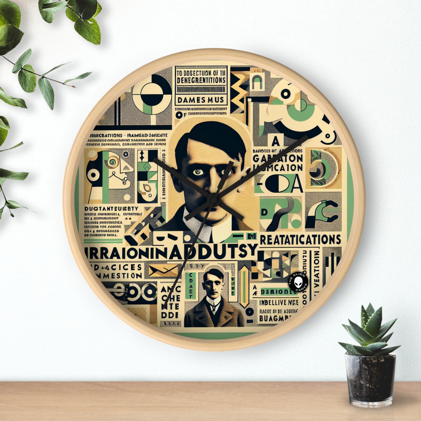 "Cacophony of Mundane Madness: A Dadaist Collage" - The Alien Wall Clock Dadaism