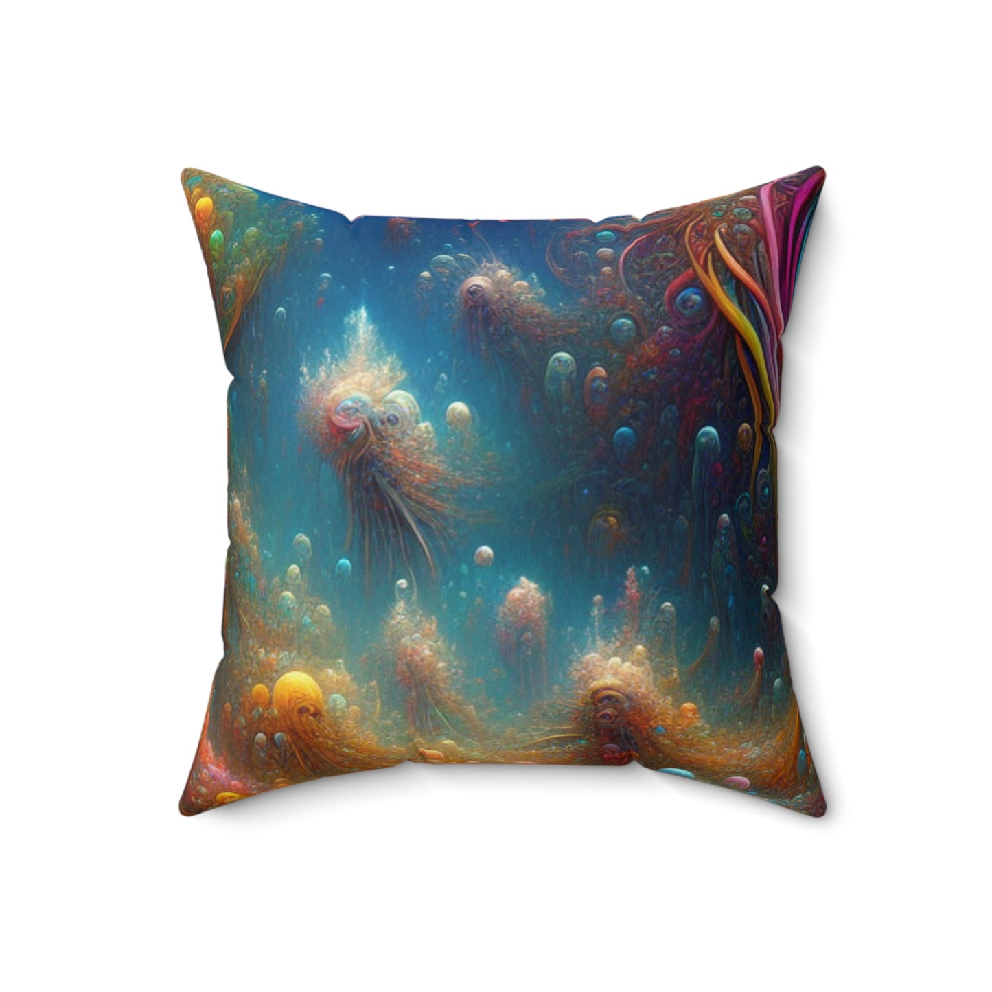 "Enchanting Aquatic Dreamscape"- The Alien Spun Polyester Square Pillow