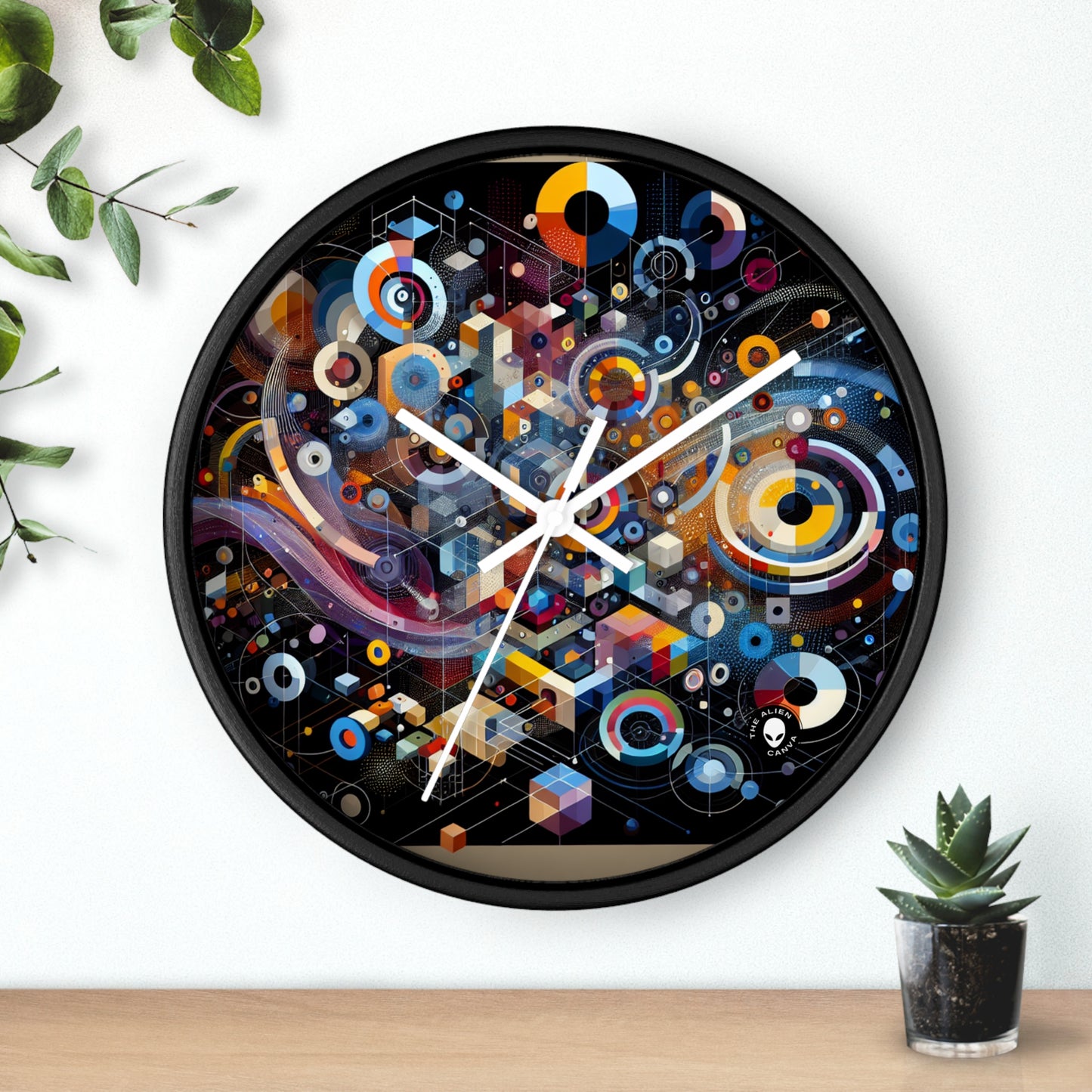 "A Geometric Moment In Time" - The Alien Wall Clock Digital Art