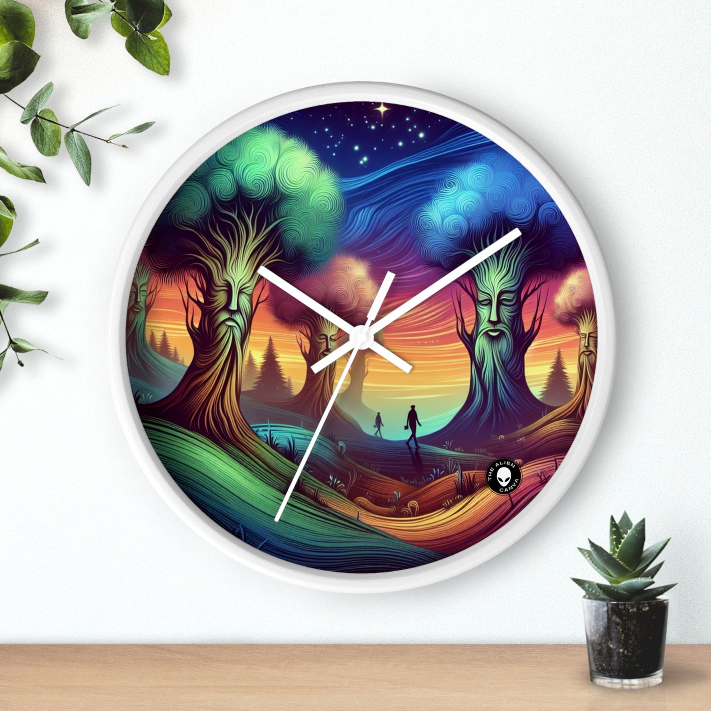 "Whispering Trees: Secrets of the Mystic Forest" - The Alien Wall Clock