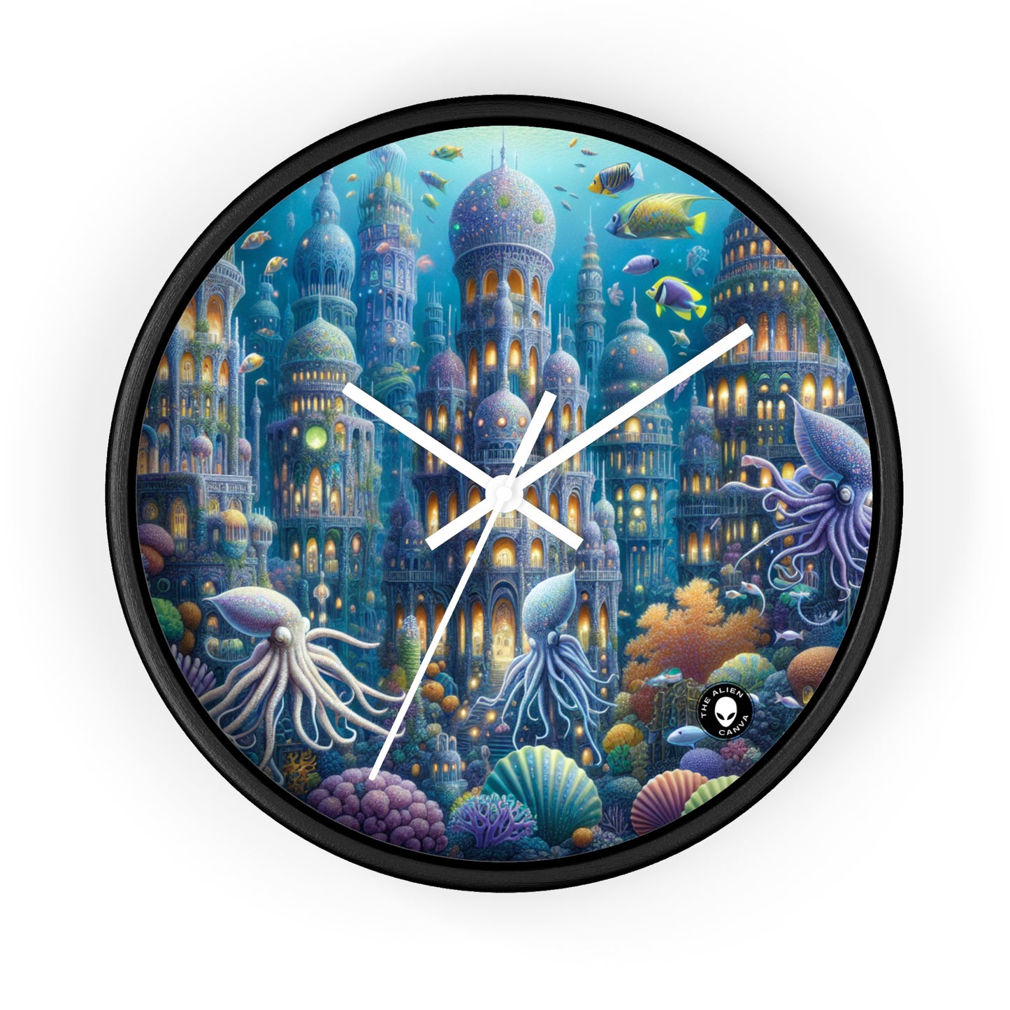 "Enchanting Atlantis: A Harmony of Sea Creatures" - The Alien Wall Clock