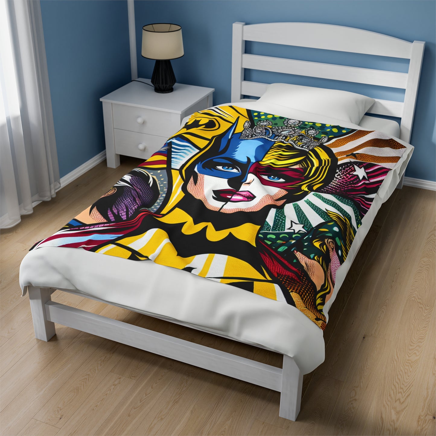 "Heroes of Pop Art: An Intermixing of Icons" - The Alien Velveteen Plush Blanket Pop Art Style