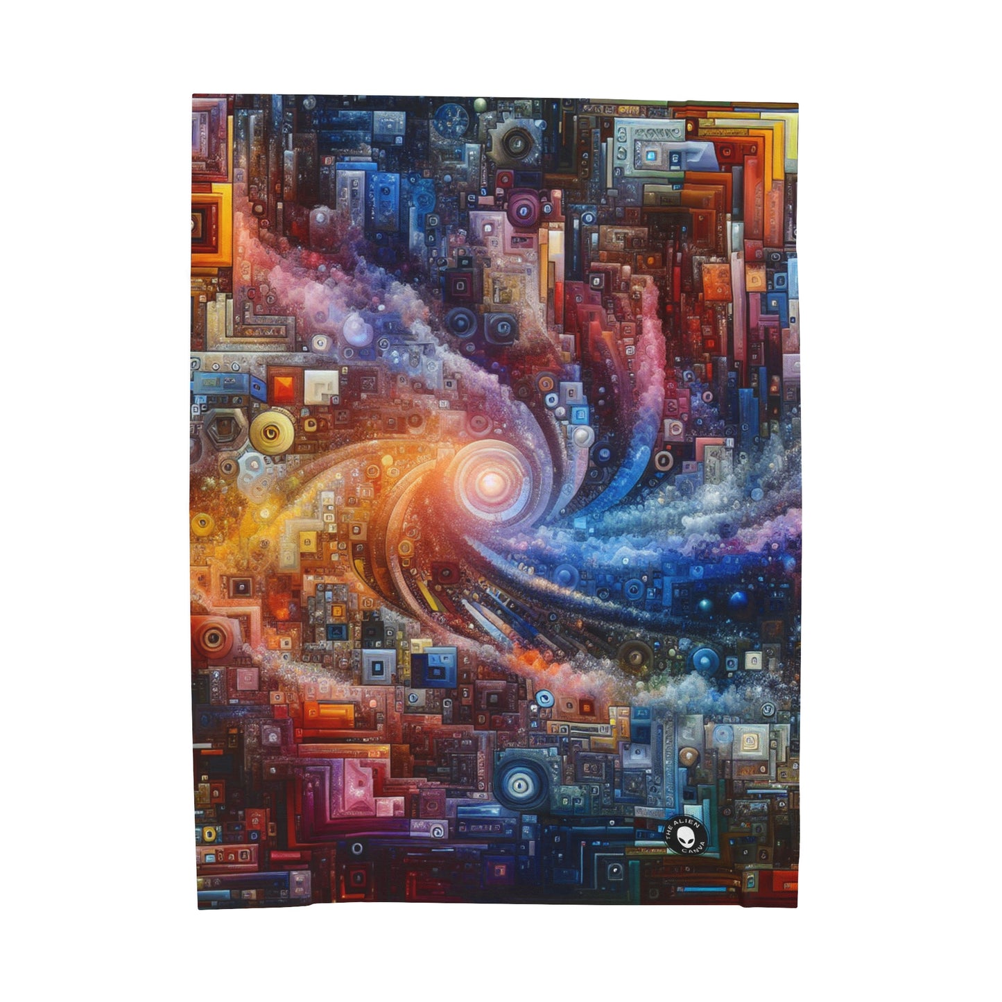 "Futuristic City Nights: A Dazzling Metropolis of Innovation and Imagination" - The Alien Velveteen Plush Blanket Digital Art