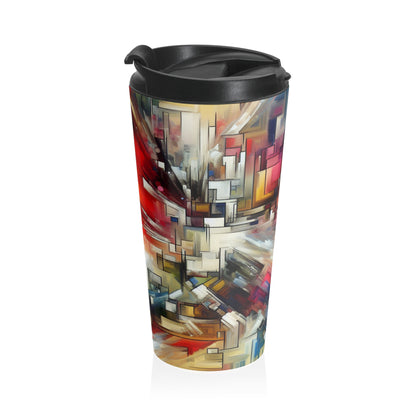 "Nature's Fury: An Abstract Expressionist Interpretation of a Raging Thunderstorm" - The Alien Stainless Steel Travel Mug Abstract Expressionism