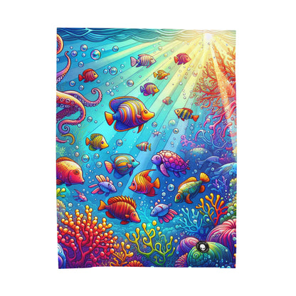 "Seaside Soiree: A Dance Party Under the Sea" - The Alien Velveteen Plush Blanket