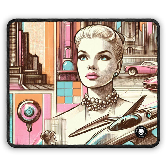 "Neon Metropolis : Un rêve rétro-futuriste" - Le tapis de souris Alien Gaming Rétro-futurisme