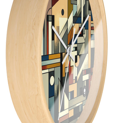 "Paysage urbain cubiste : énergie urbaine" - L'horloge murale extraterrestre Cubisme synthétique