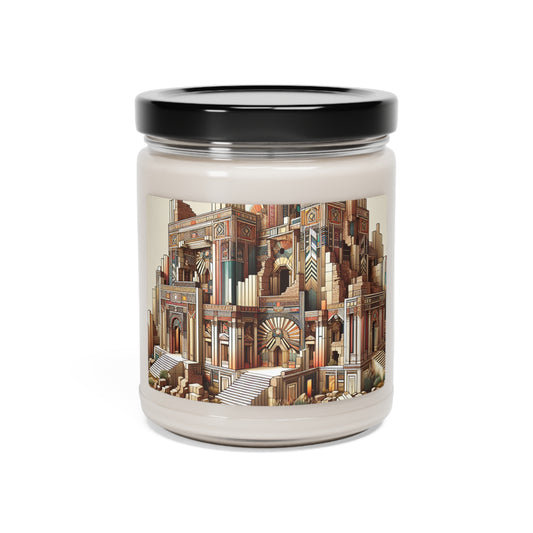 "Deco Ruins: Geometric Art in an Ancient Setting" - The Alien Scented Soy Candle 9oz Art Deco Style