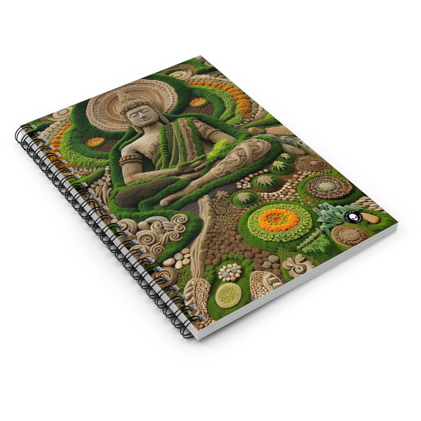 "Forest Mandala: A Harmony of Nature" - The Alien Spiral Notebook (Ruled Line) Earth Art