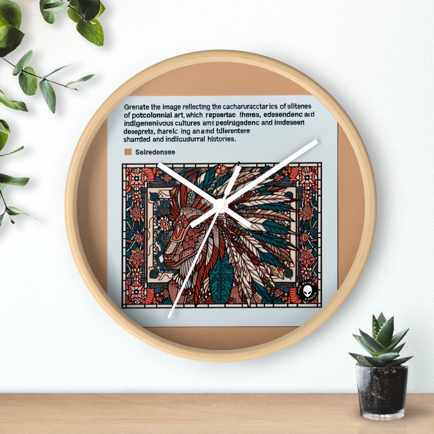 "Resilience Unveiled: A Postcolonial Celebration" - The Alien Wall Clock Postcolonial Art