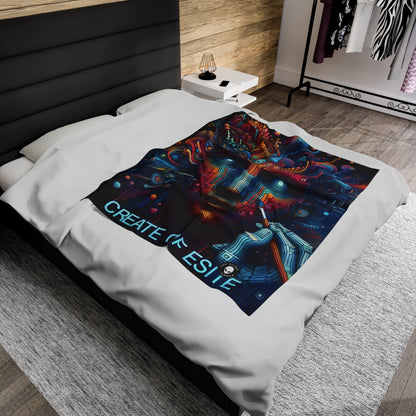 "Bosque Encantado: Una obra maestra del arte digital" - The Alien Velveteen Plush Blanket Arte digital