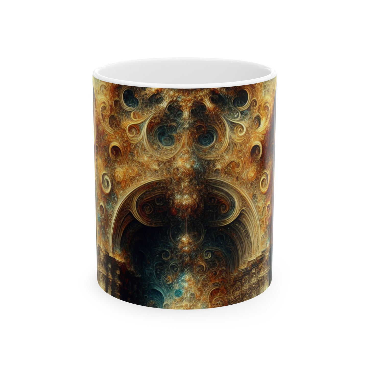 "Opulent Feasting: A Baroque Banquet" - The Alien Ceramic Mug 11oz Baroque