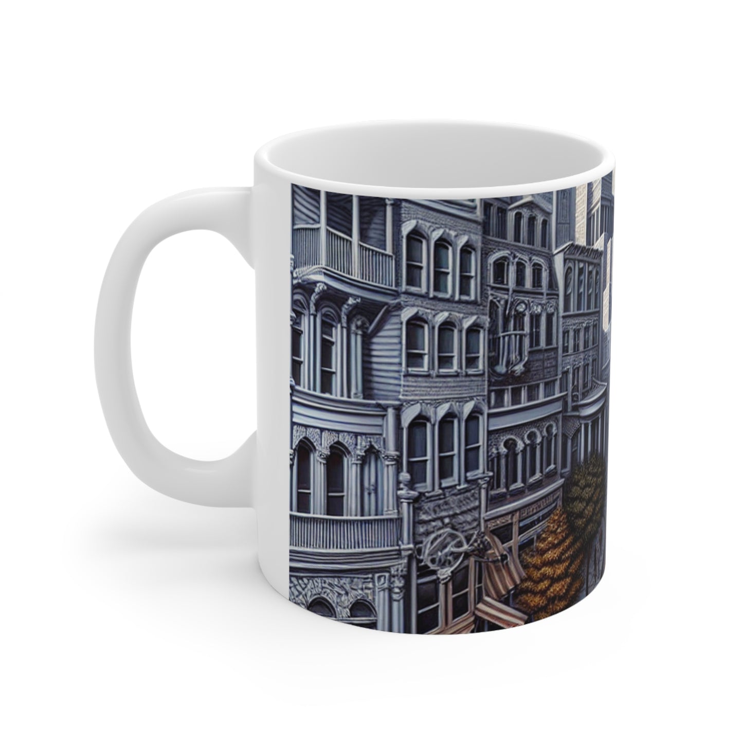 "Enchanted Passage: Transcending Reality" - The Alien Ceramic Mug 11oz Trompe-l'oeil