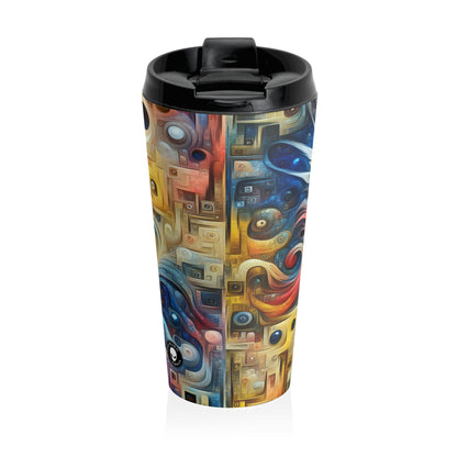 "The Timeless Garden: A Surreal Fusion of Nature and Time" - The Alien Stainless Steel Travel Mug Surrealism