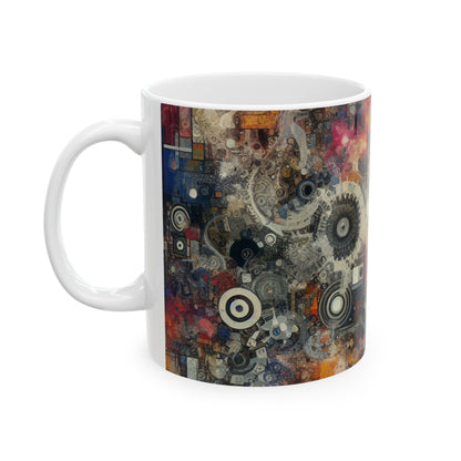 "Chaos Collage: A Neo-Dada Exploration" - The Alien Ceramic Mug 11oz Neo-Dada