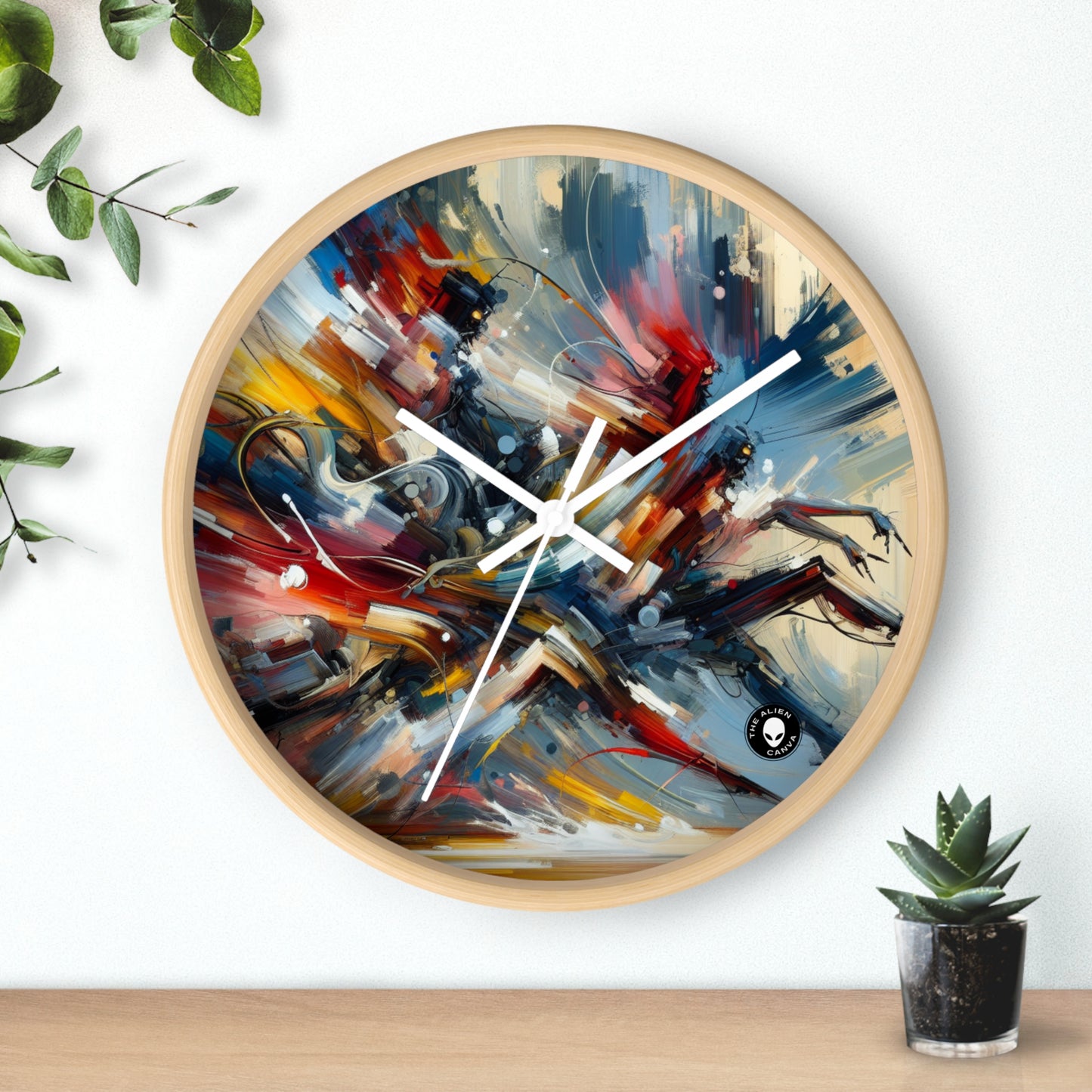 "Dance-Off Fury: A Vibrant Battle of Rival Street Crews" - The Alien Wall Clock Action Art