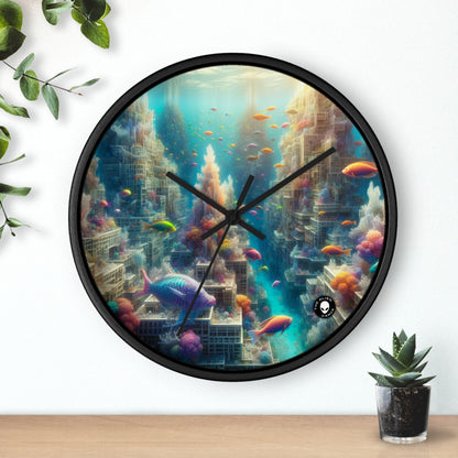 "Coralline City: A Surreal Underwater Wonderland" - The Alien Wall Clock