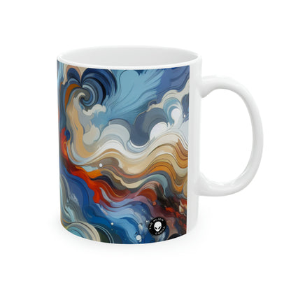 "Sunrise Serenity: An Abstract Painting Inspired by Renewal" - The Alien Ceramic Mug 11oz Lyrical Abstraction