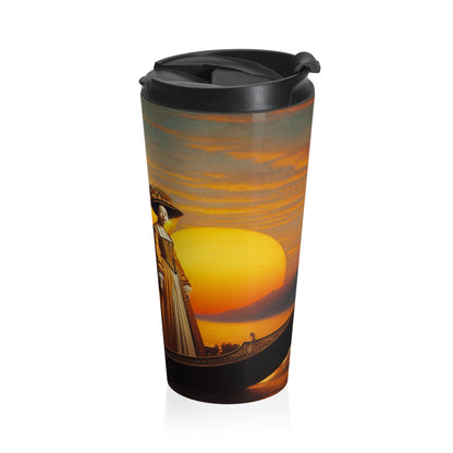 "Golden Twilight in the Italian Gondola" - The Alien Stainless Steel Travel Mug Renaissance Art Style