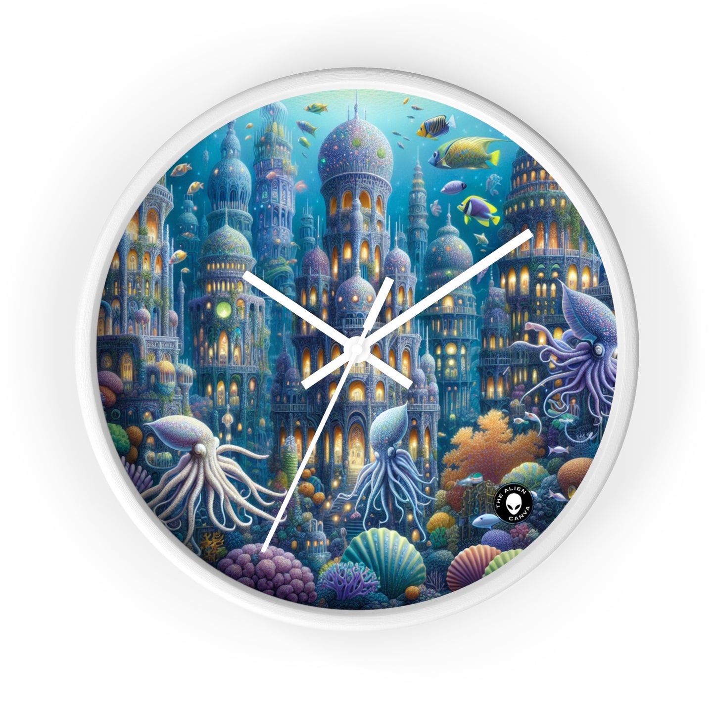 "Enchanting Atlantis: A Harmony of Sea Creatures" - The Alien Wall Clock