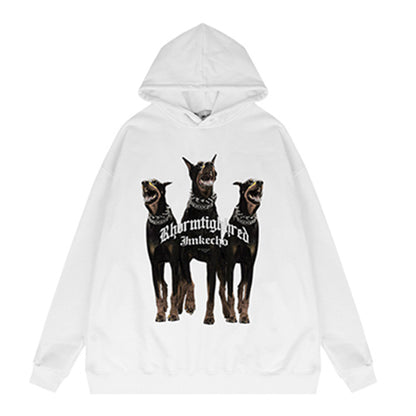 Sudadera con capucha estampada Three Doberman Pinscher para hombre