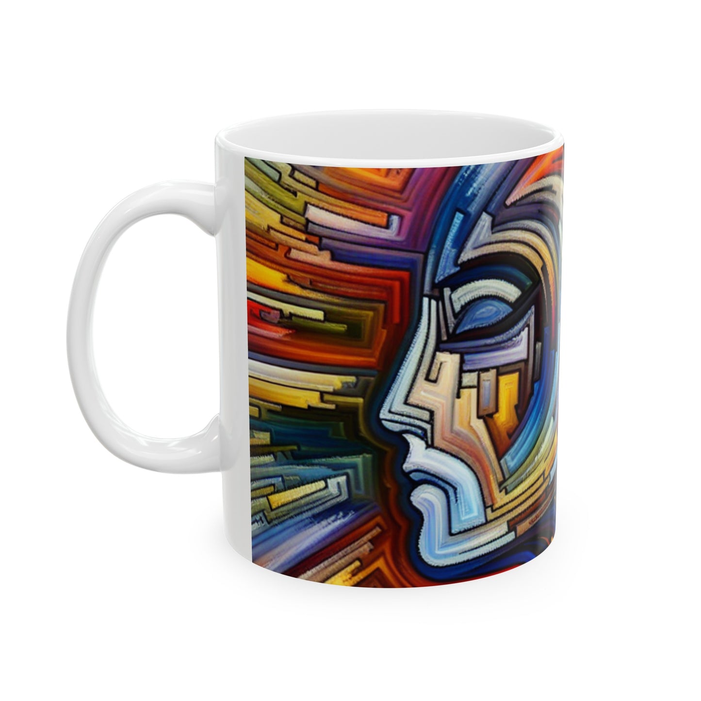 "Dynamo Kinetics: Exploring Movement through Gear and Disc" - The Alien Ceramic Mug 11oz Kinetic Art